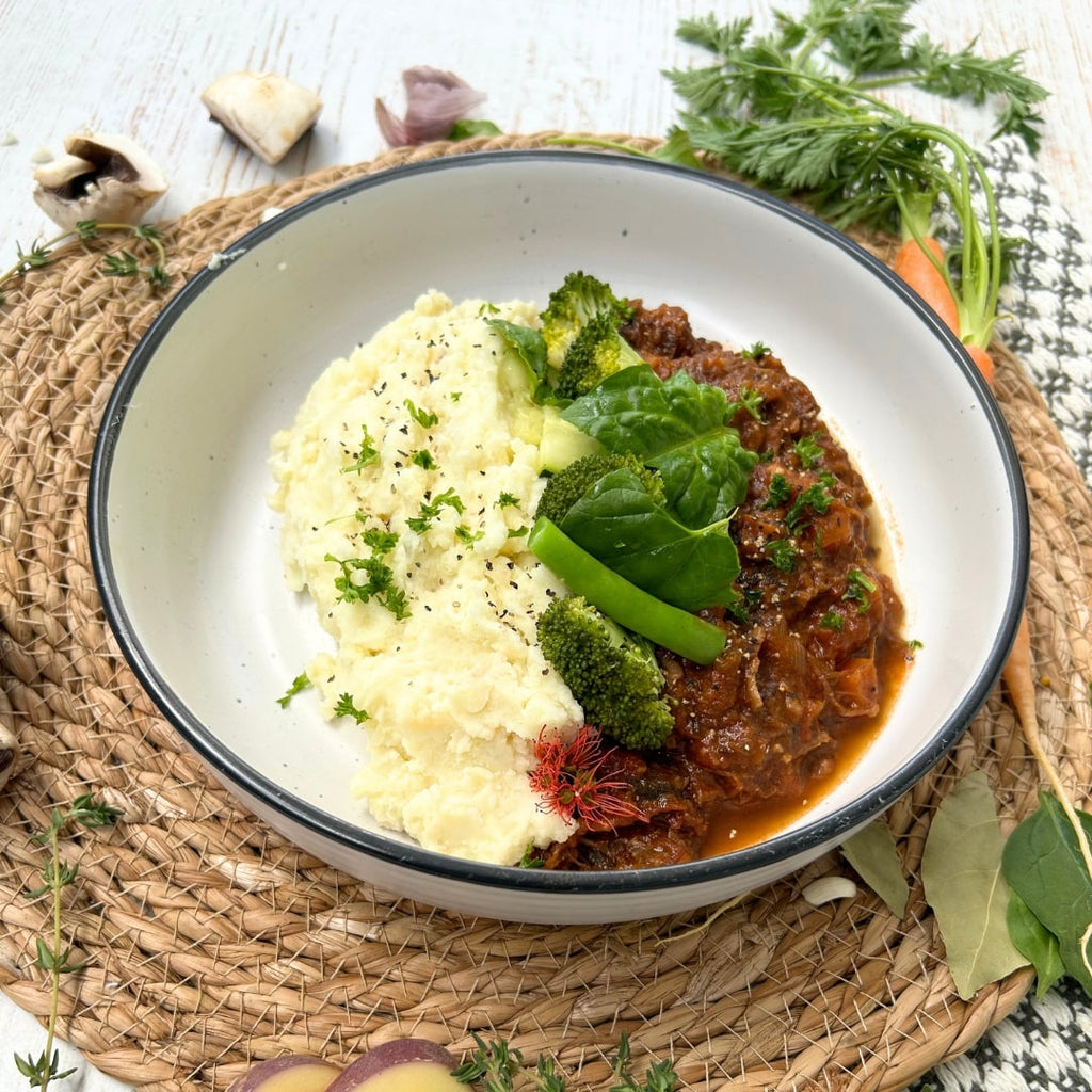 Lamb Ragu with Mash and Greens