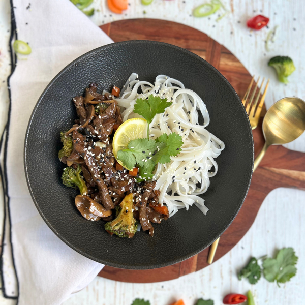 Cantonese Beef on Warm Noodles