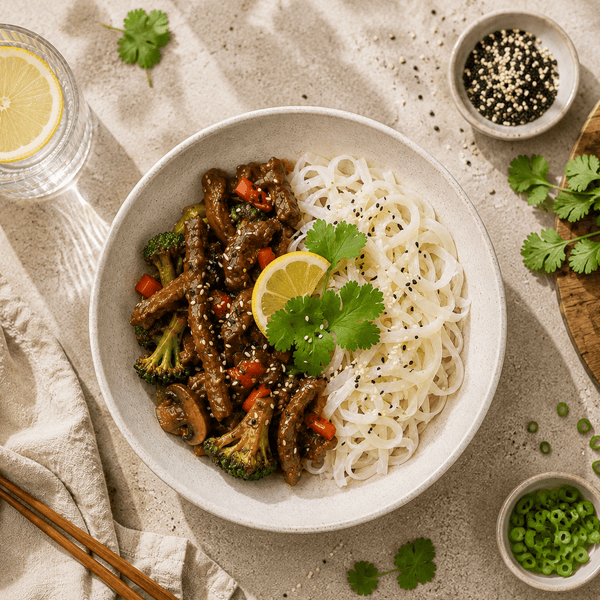 Cantonese Beef on Warm Noodles