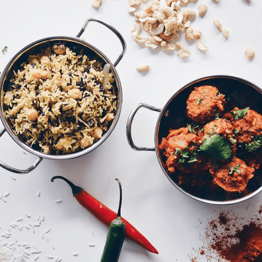 Cauliflower Kofta on Wild Rice Pilaf