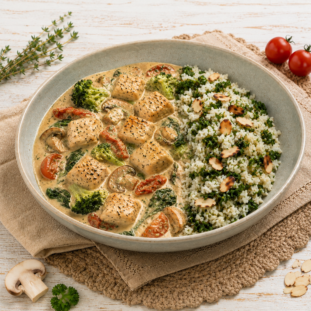 Tuscan Chicken with Rustic Veg