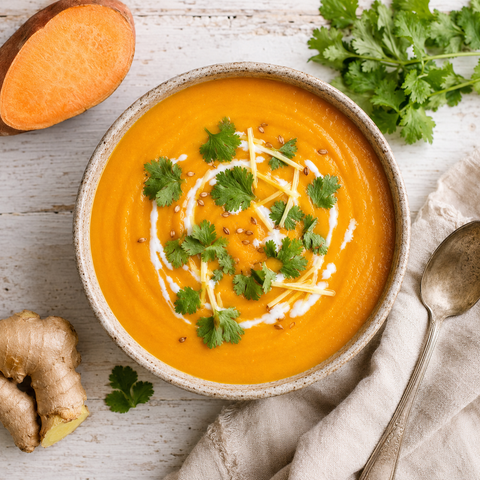 Sweet Potato, Ginger and Coriander Soup