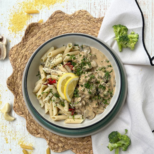 Creamy Penne in Mushroom and Broccoli Sauce