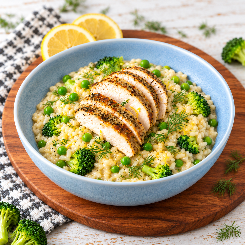 Lemony Chicken and Greens Risotto