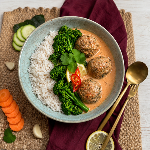 Thai Red Curry Chicken Meatballs