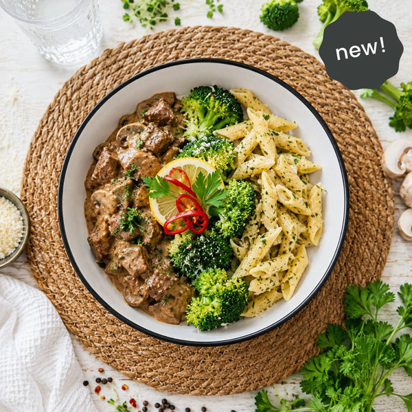 Slow Braised Beef Stroganoff with Herbed Penne