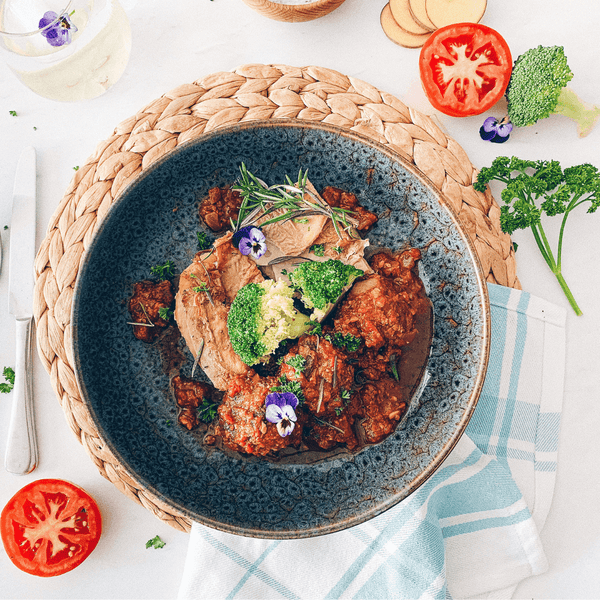 Italian Meatballs with Vegetable Gratin