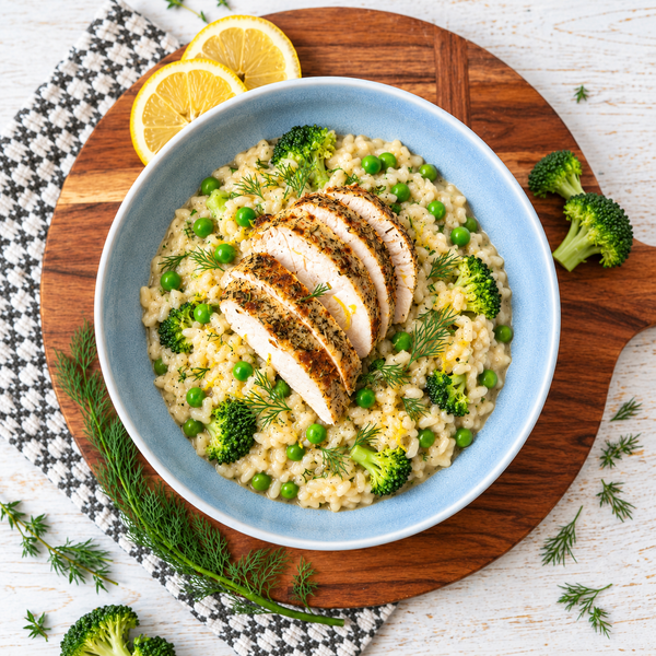 Lemony Chicken and Greens Risotto