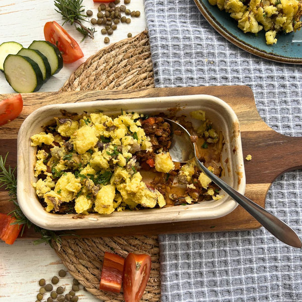 Meditteranean Veg and Lentil Cottage Pie