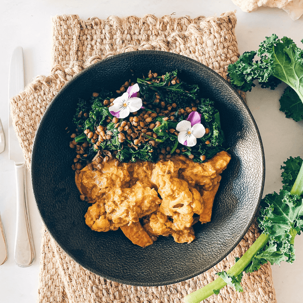 (Not) Butter Vegetables with Dahl Greens