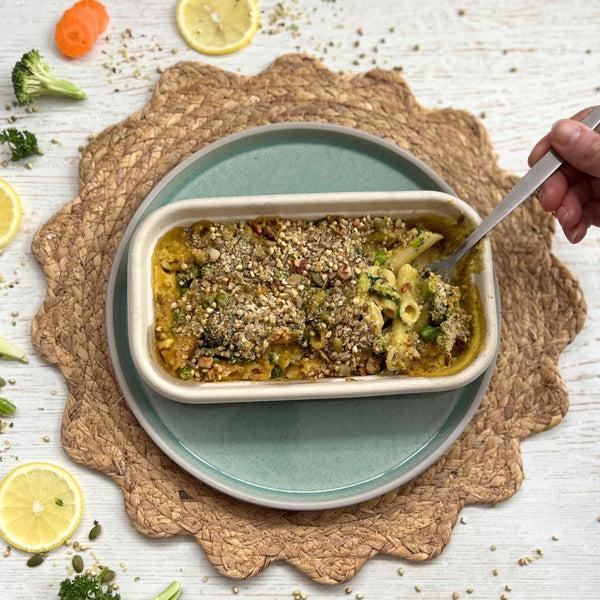 Vegan Mac n Cheese with Spinach and Mushroom