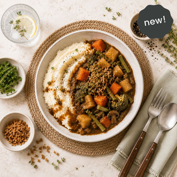 Rich Vegetable Hotpot and Creamy Mash