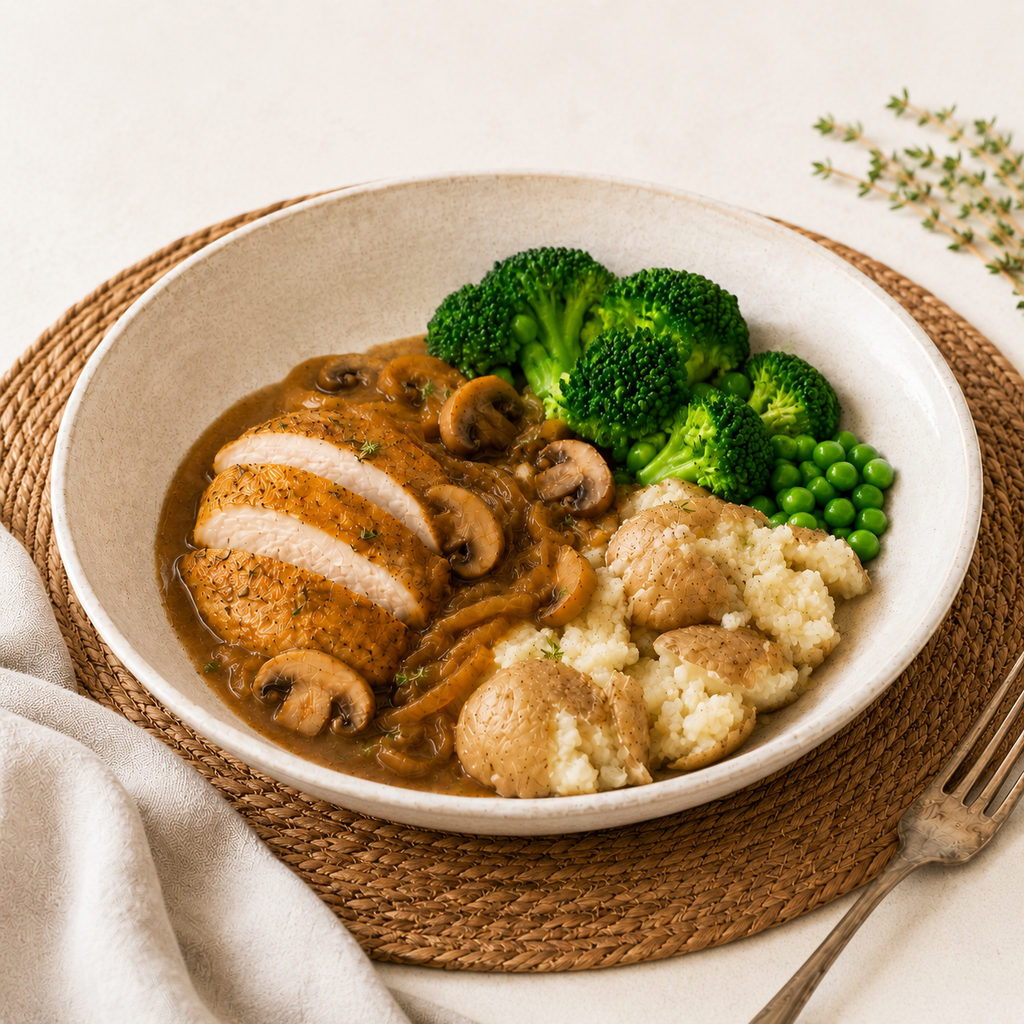 Roast Chicken, Gravy and Mash