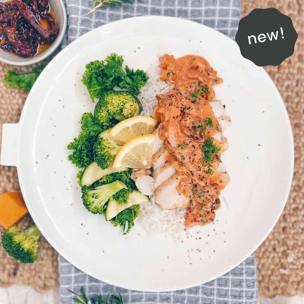 Roast Chicken and Veg With Creamy Sundried Tomato Sauce