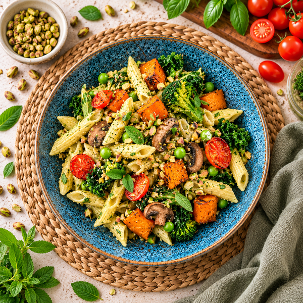 Garden Veg and Pistachio Pesto Pasta