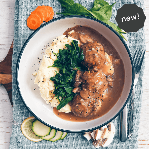 Salisbury Steak meatballs in Mushroom Gravy