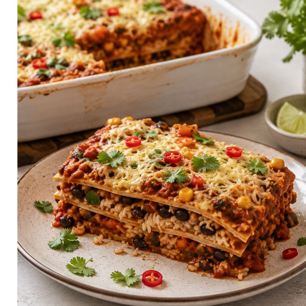 Smokey Beef Enchilada bake