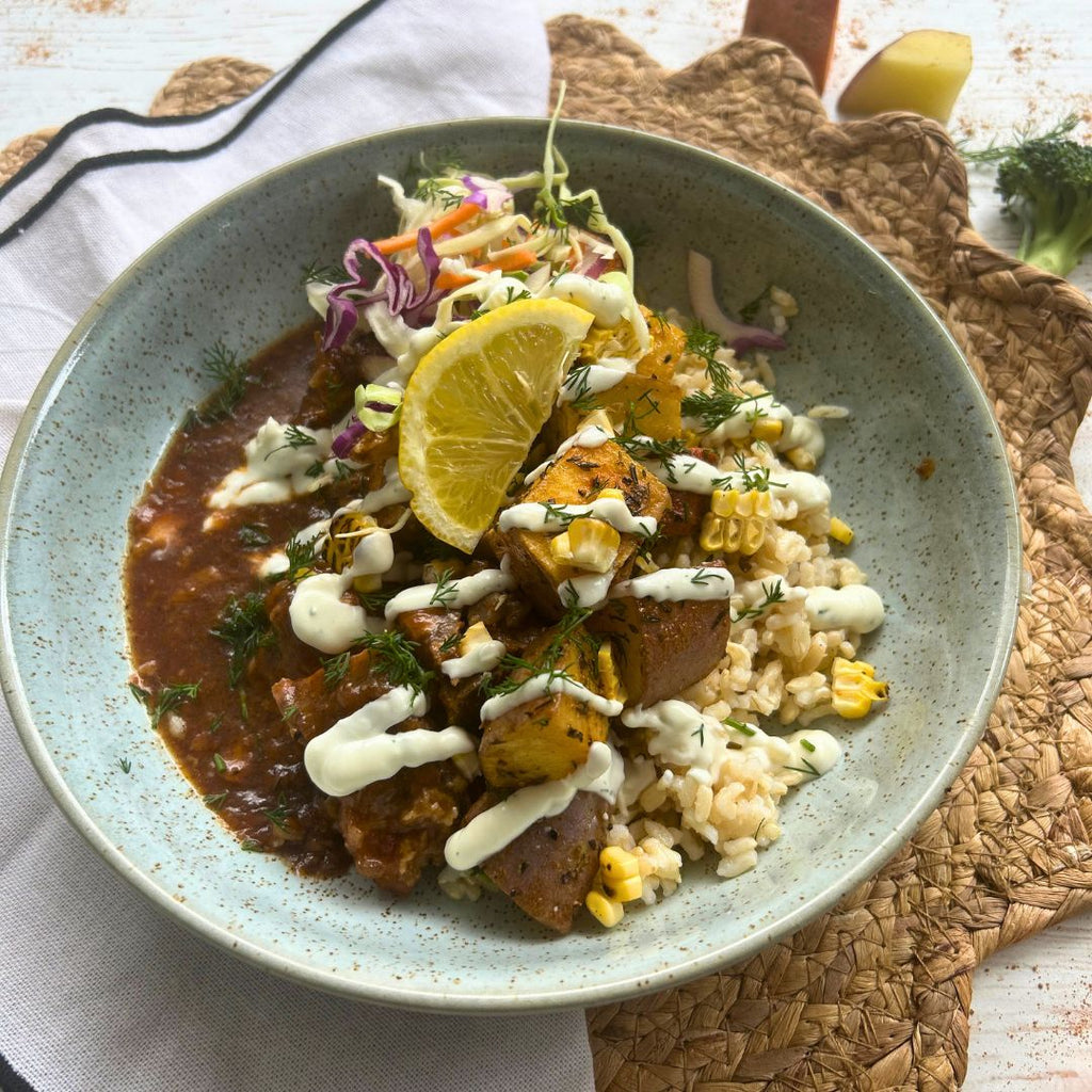 Southern Style Brisket, Smokey Potatoes, Ranch Sauce
