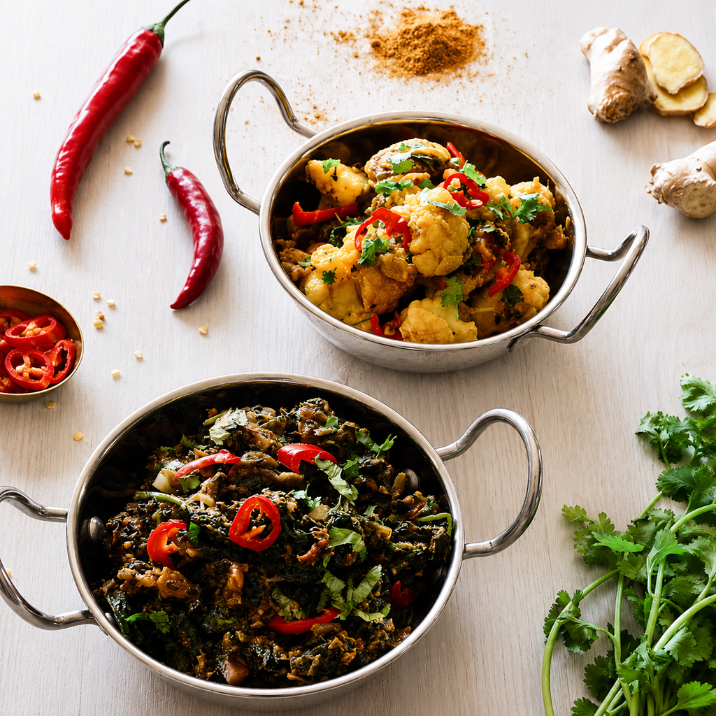 Spinach Curry with Cauliflower and Potato