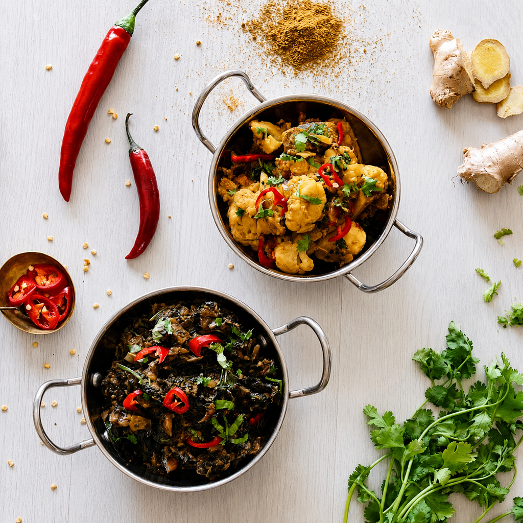 Spinach Curry with Cauliflower and Potato