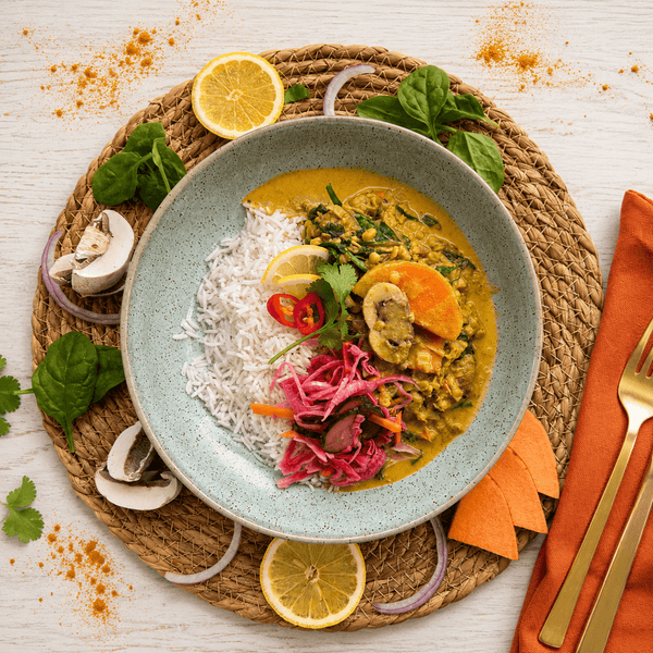 Spinach, Sweet Potato and Lentil Stew