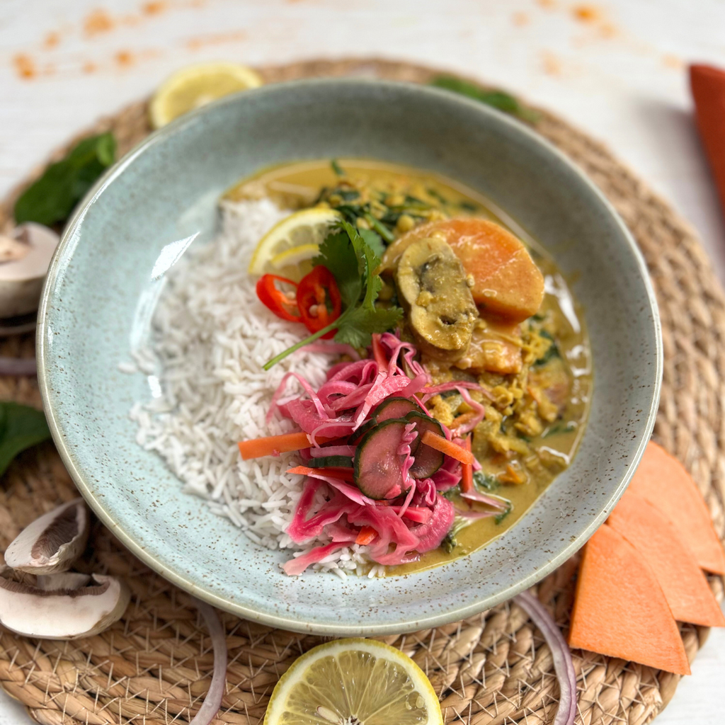 Spinach, Sweet Potato and Lentil Stew