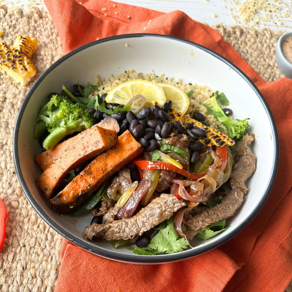 Steak Fajita Bowl With Chipotle Dressing