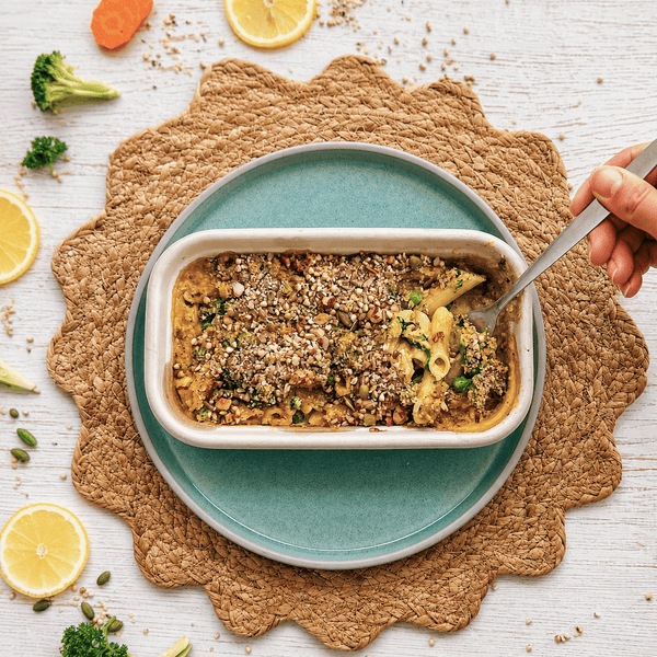 Vegan Mac n Cheese with Spinach and Mushroom