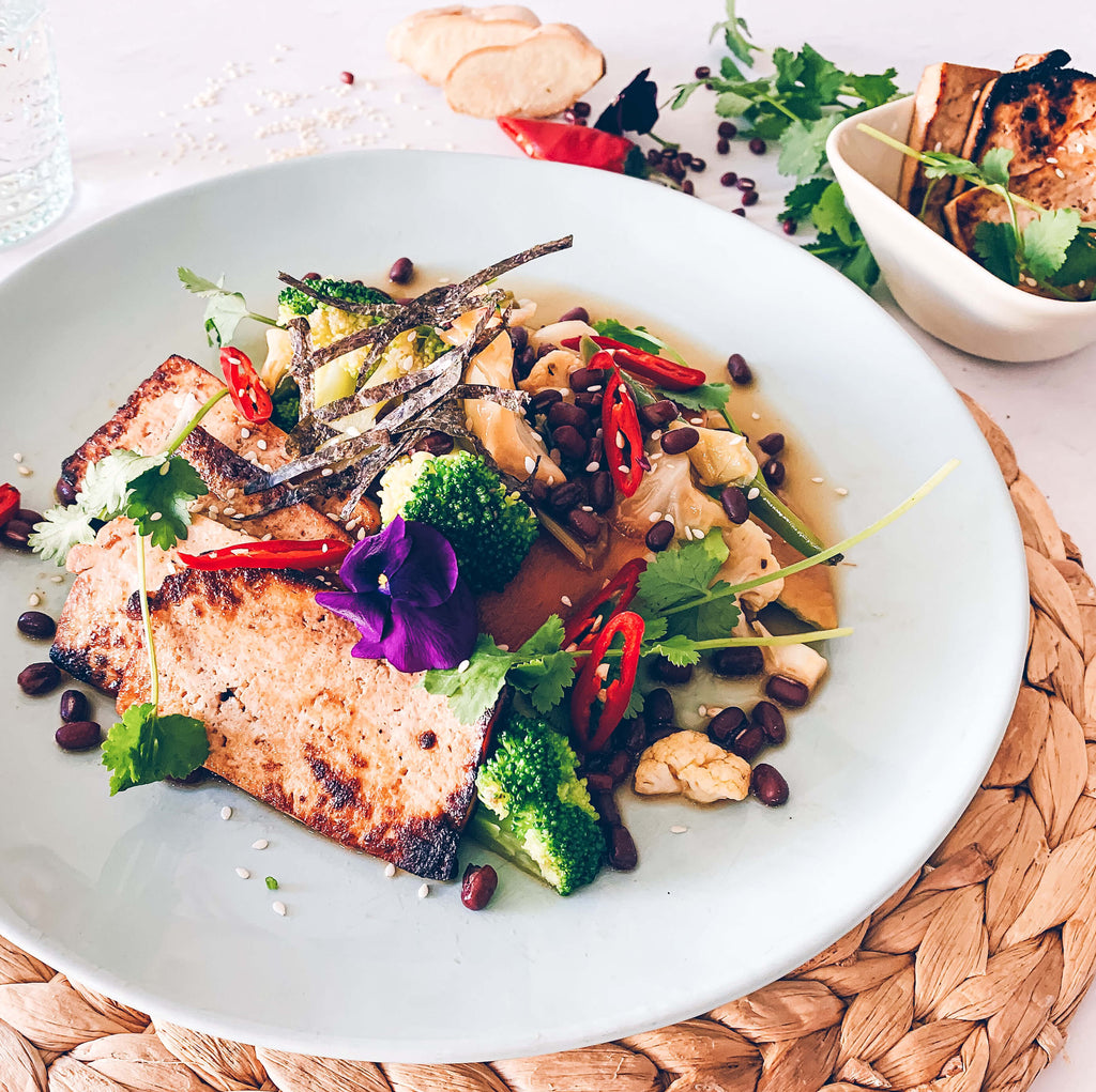 Teriyaki Tofu, Asian Greens Sticky Rice