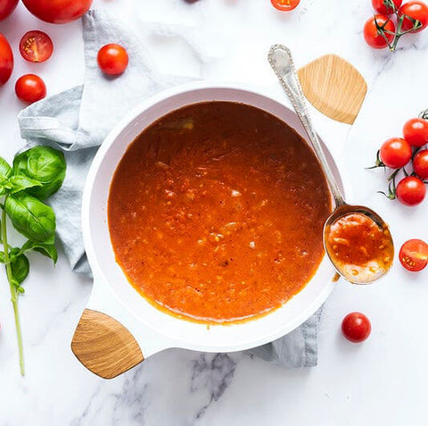 Smokey Tomato and Red lentil soup
