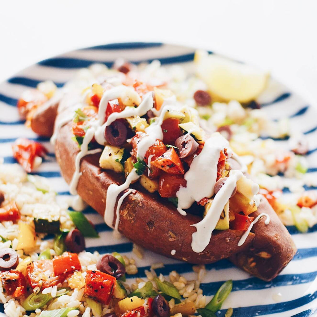 Sweet Potato and Blackbeans Enchilada Bake